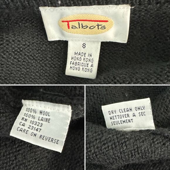 Vintage Talbots 100% wool novelty winter theme cardigan sweater size 8 medium M - Picture 8 of 9